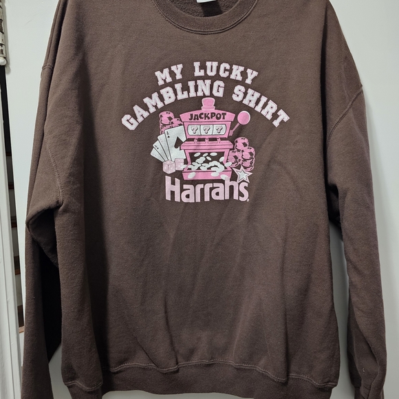 Jerzees Tops - 'My Lucky Gambling Shirt' Sweatshirt. Size 2XL.